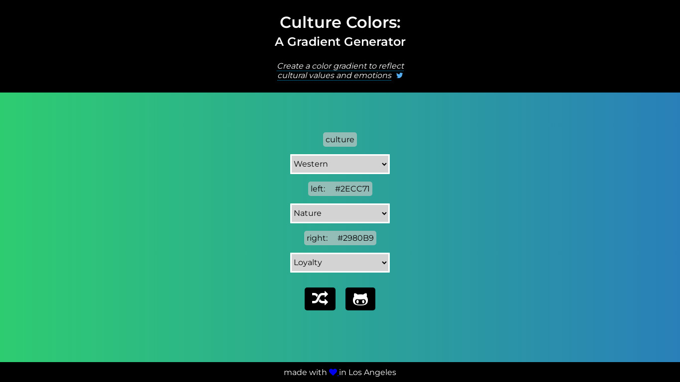 Culture Colors Landing page