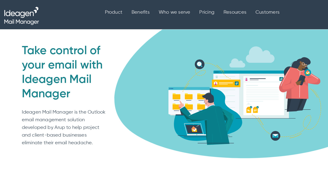 28Hands Mail Manager Landing page