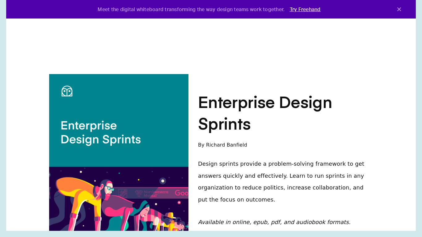 Enterprise Design Sprints by DesignBetter.Co Landing page
