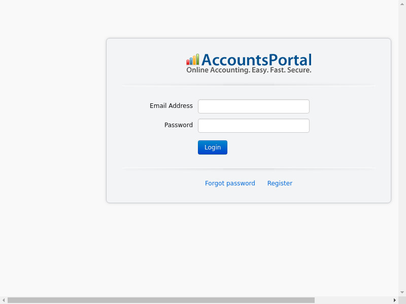 AccountsPortal Landing page