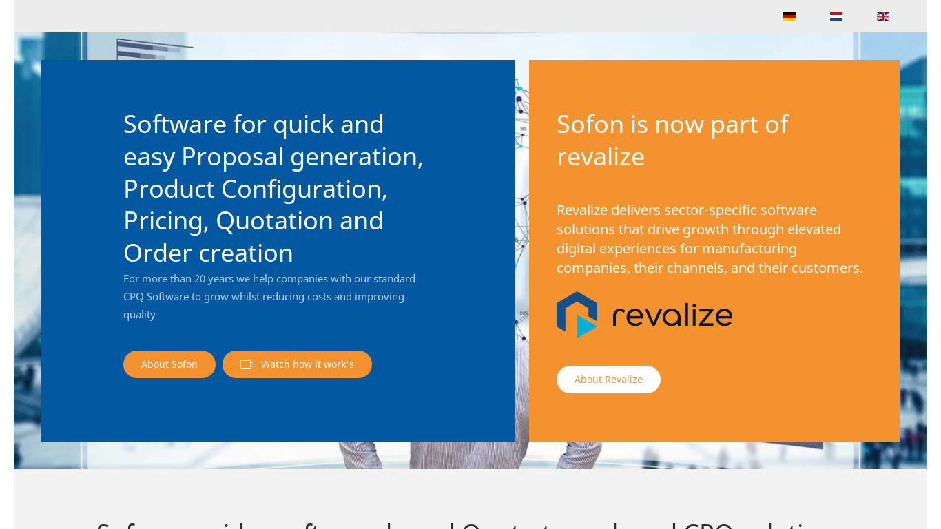 Sofon Guided Solutions Landing page
