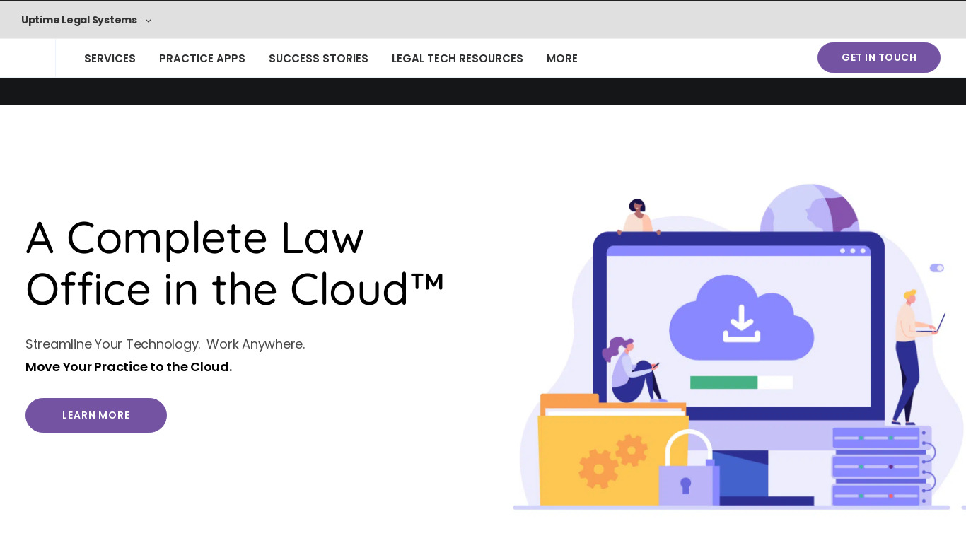 Law Practice Cloud Landing page