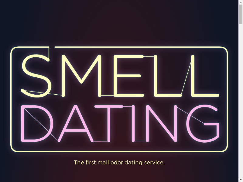 Smell Dating Landing page