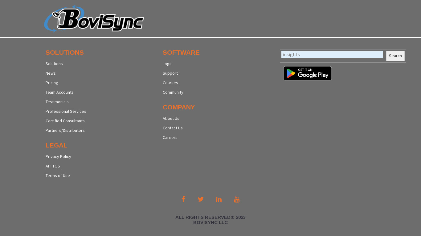 BoviSync Landing page