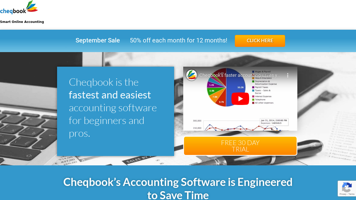 Cheqbook Accounting Landing page