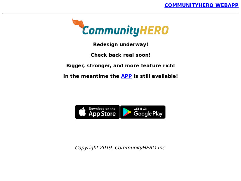 CommunityHERO Landing page