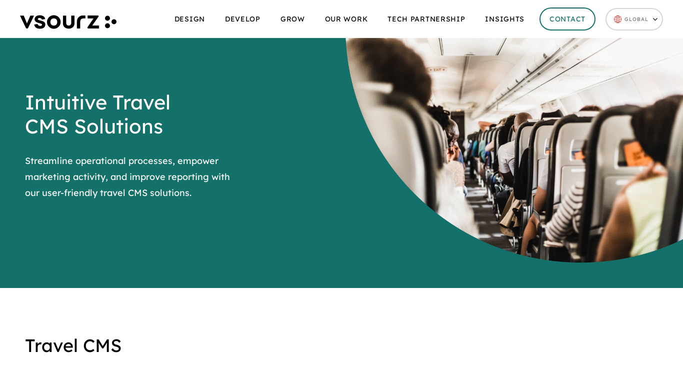 Travel Agent CMS Landing page