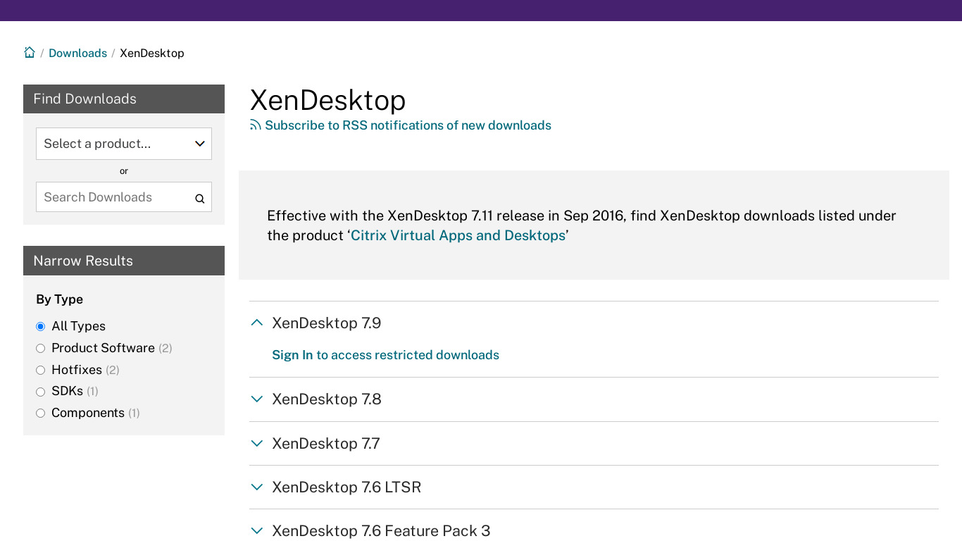 XenDesktop Landing page