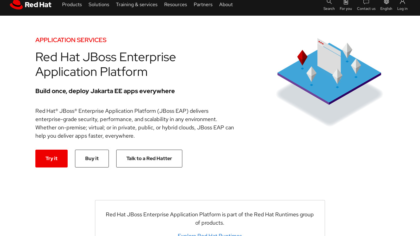 Red Hat JBoss EAP Landing page