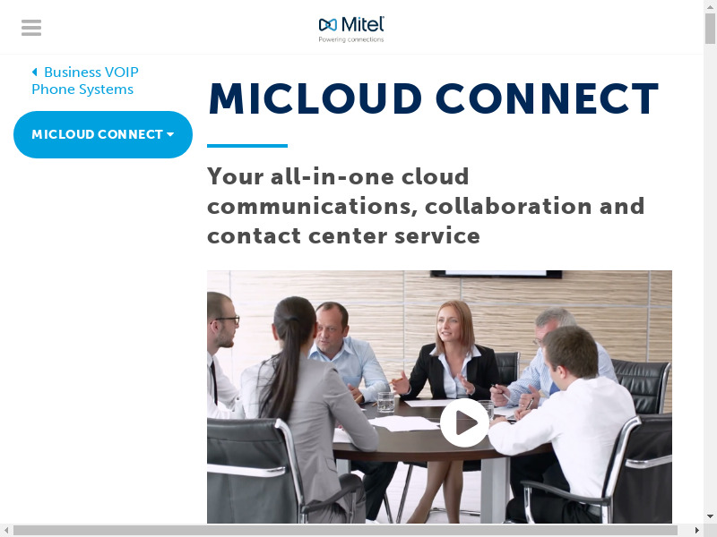 MiCloud Connect Landing page