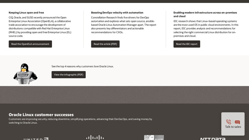 Oracle Linux Landing Page