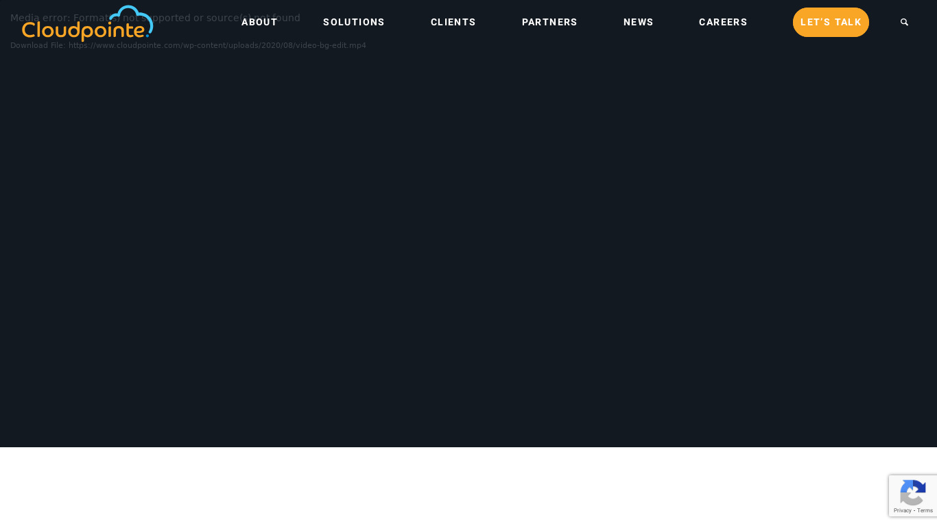 CloudPointe Landing page