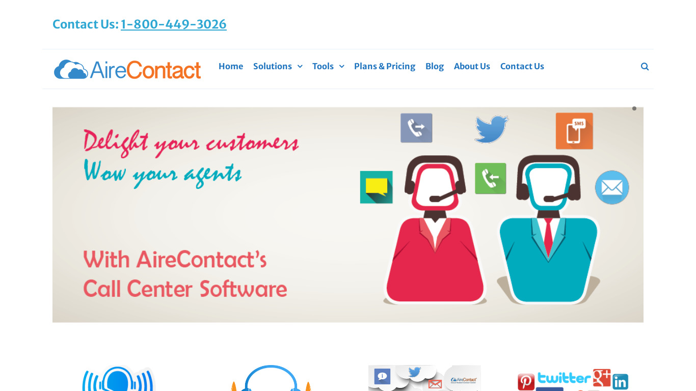 AireContact Landing page
