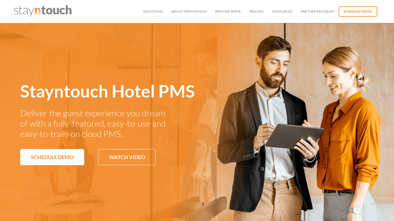 StayNTouch Rover PMS Landing page