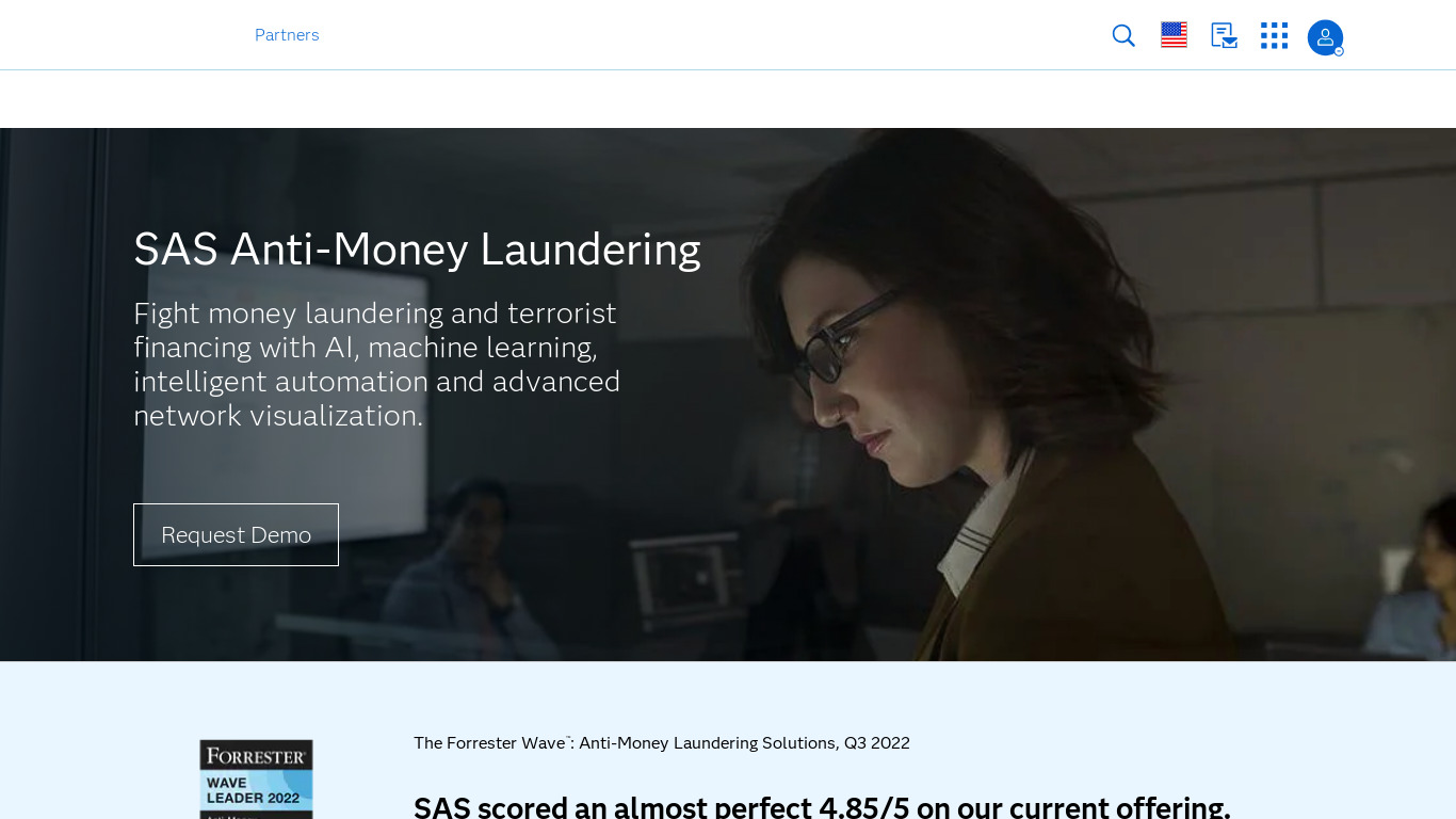 SAS Anti-Money Laundering Landing page
