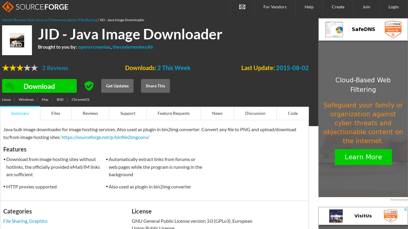 JID - Java Image Downloader Landing page