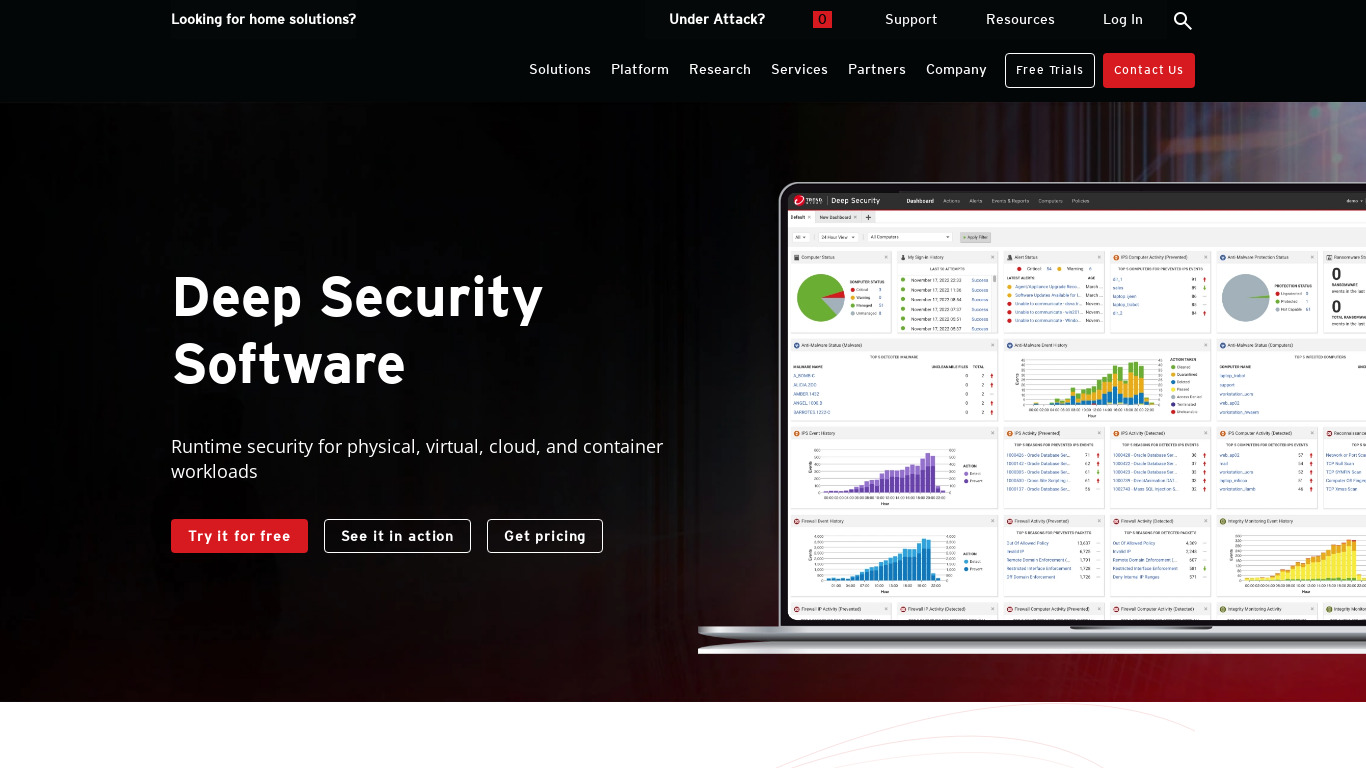 Trend Micro Deep Security Landing page