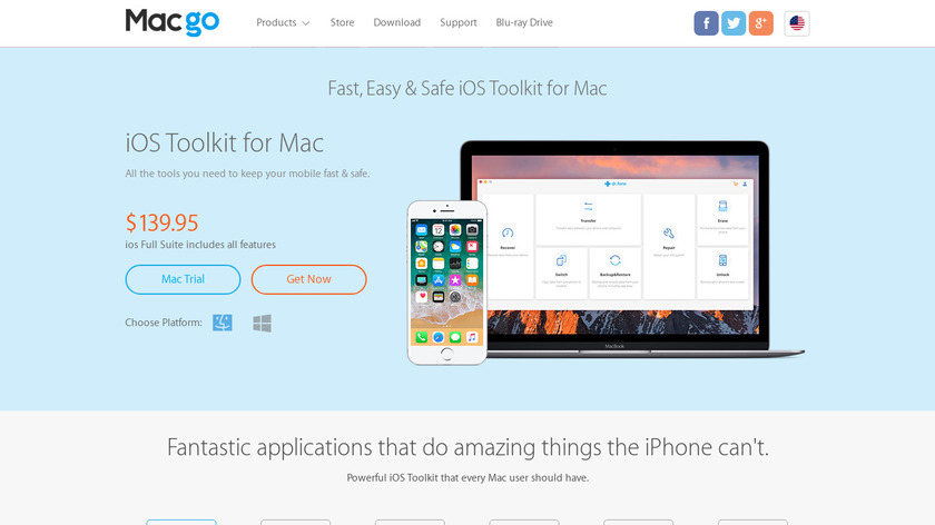 Macgo Mac iPhone Data Recovery Landing Page