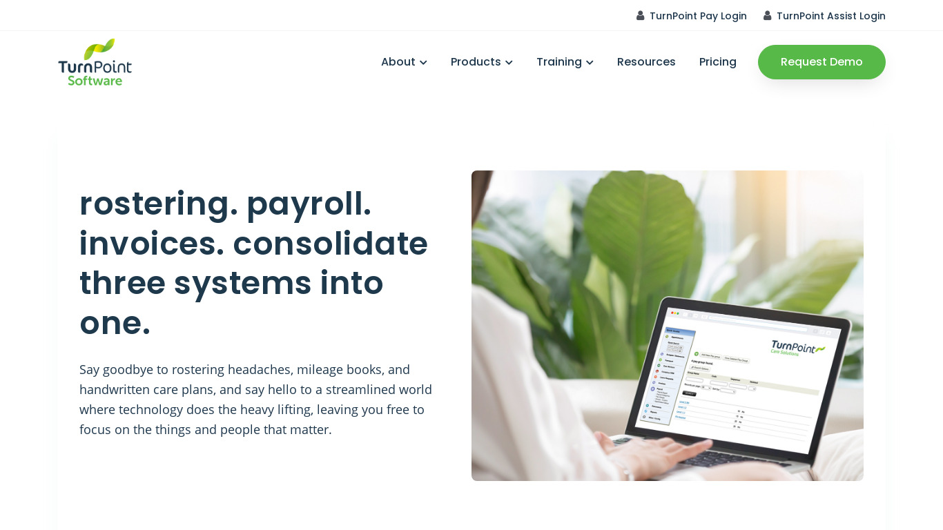 TurnPoint Care Landing page