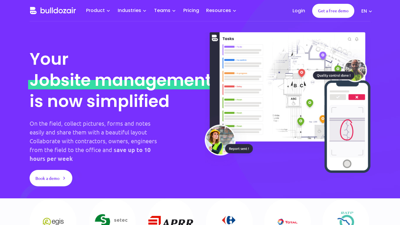 BulldozAIR Landing page