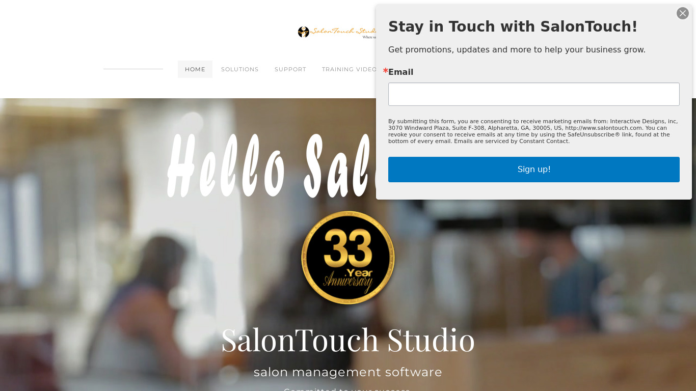 SalonTouch Landing page