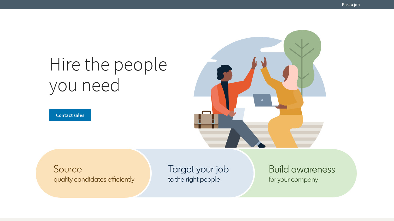 LinkedIn Talent Landing page