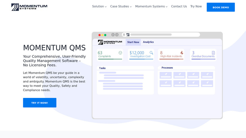 Momentum QMS Landing Page