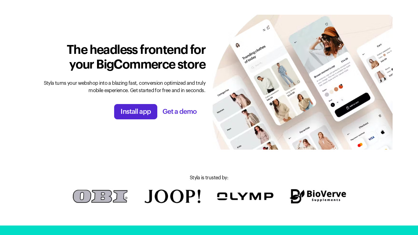 Styla.com Landing page