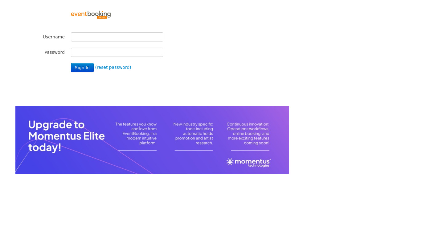 EventBooking Landing page