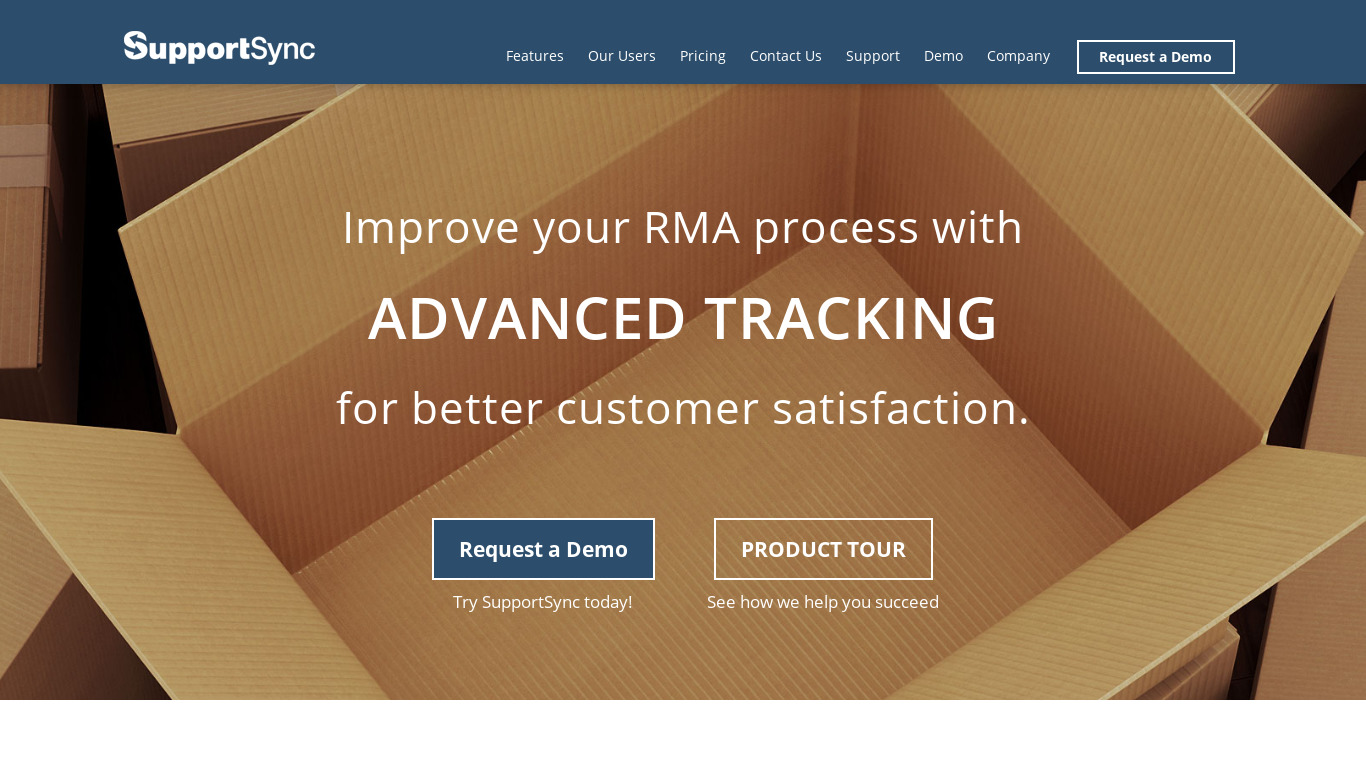 SupportSync Landing page