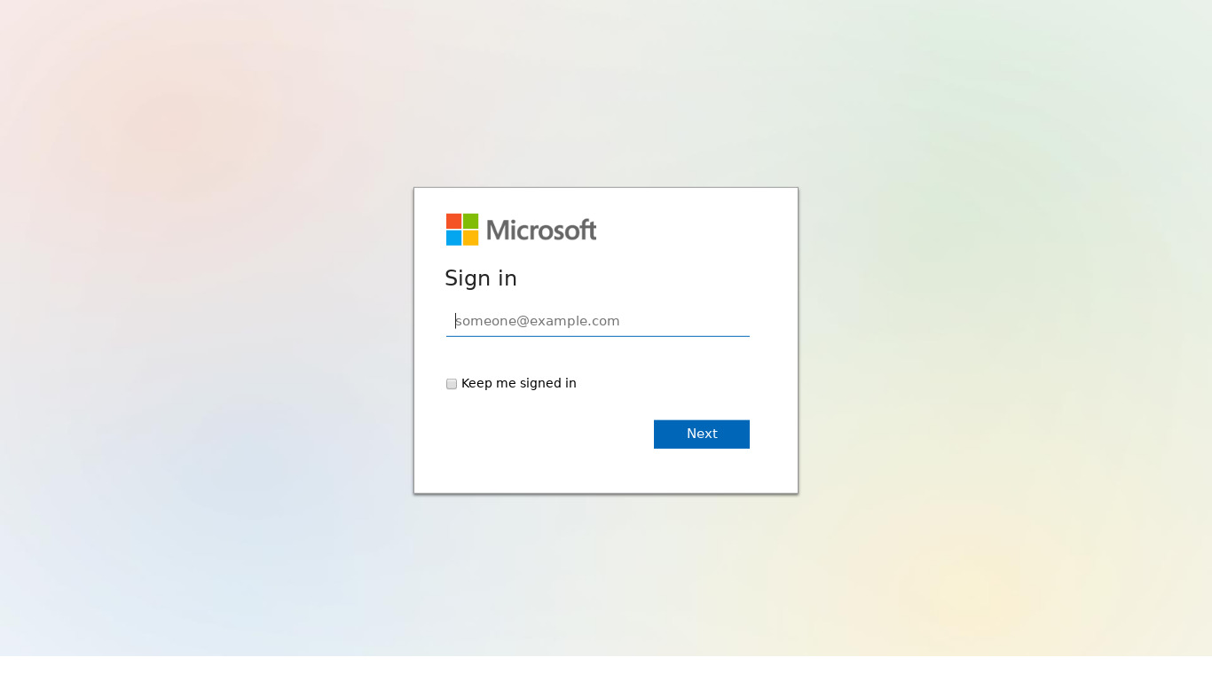 Microsoft Exchange Landing page