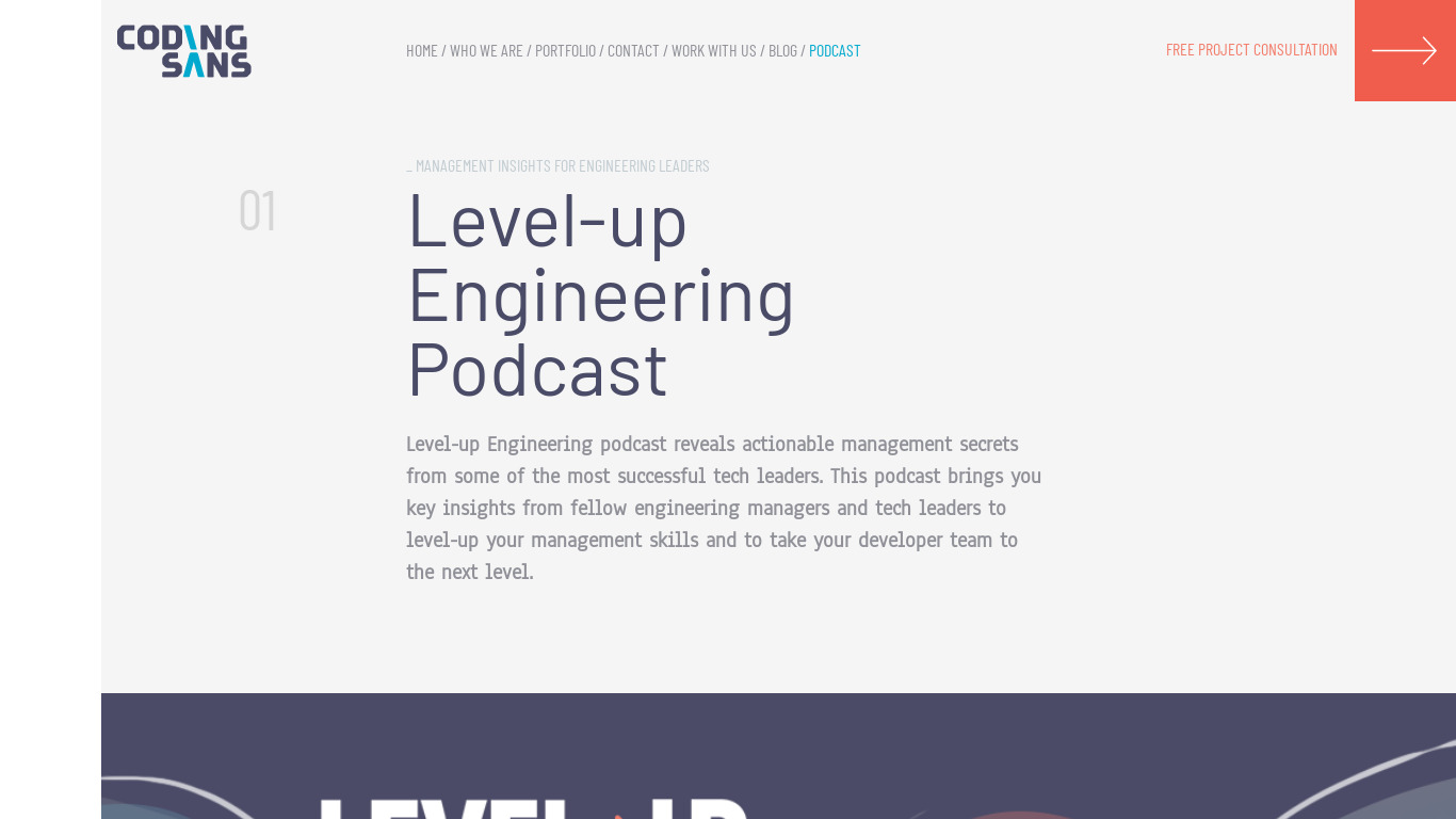 Level-up Engineering Podcast Landing page