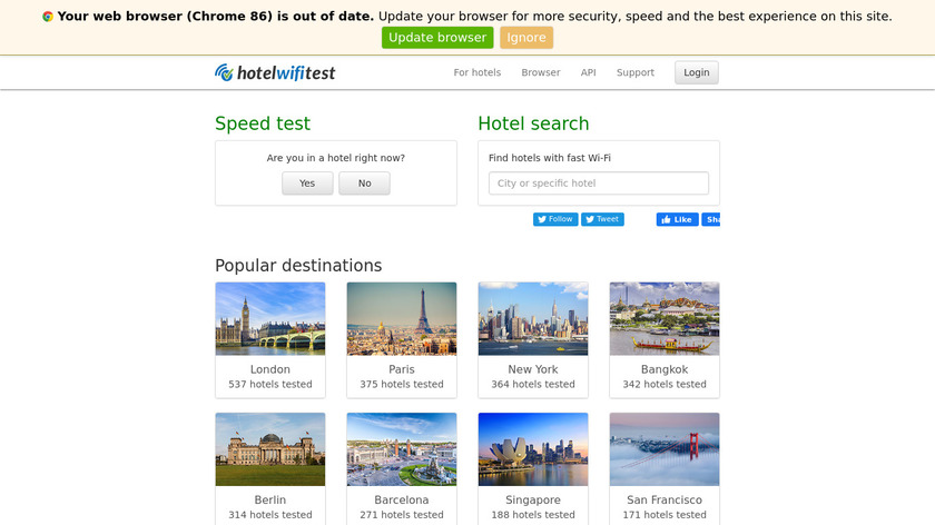 Hotel Wifi Test Landing Page