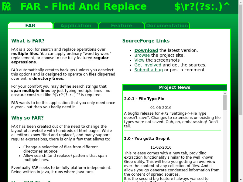 FAR - Find And Replace Landing page