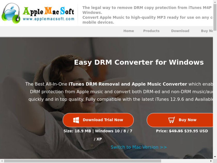 Easy DRM Converter for Windows Landing Page