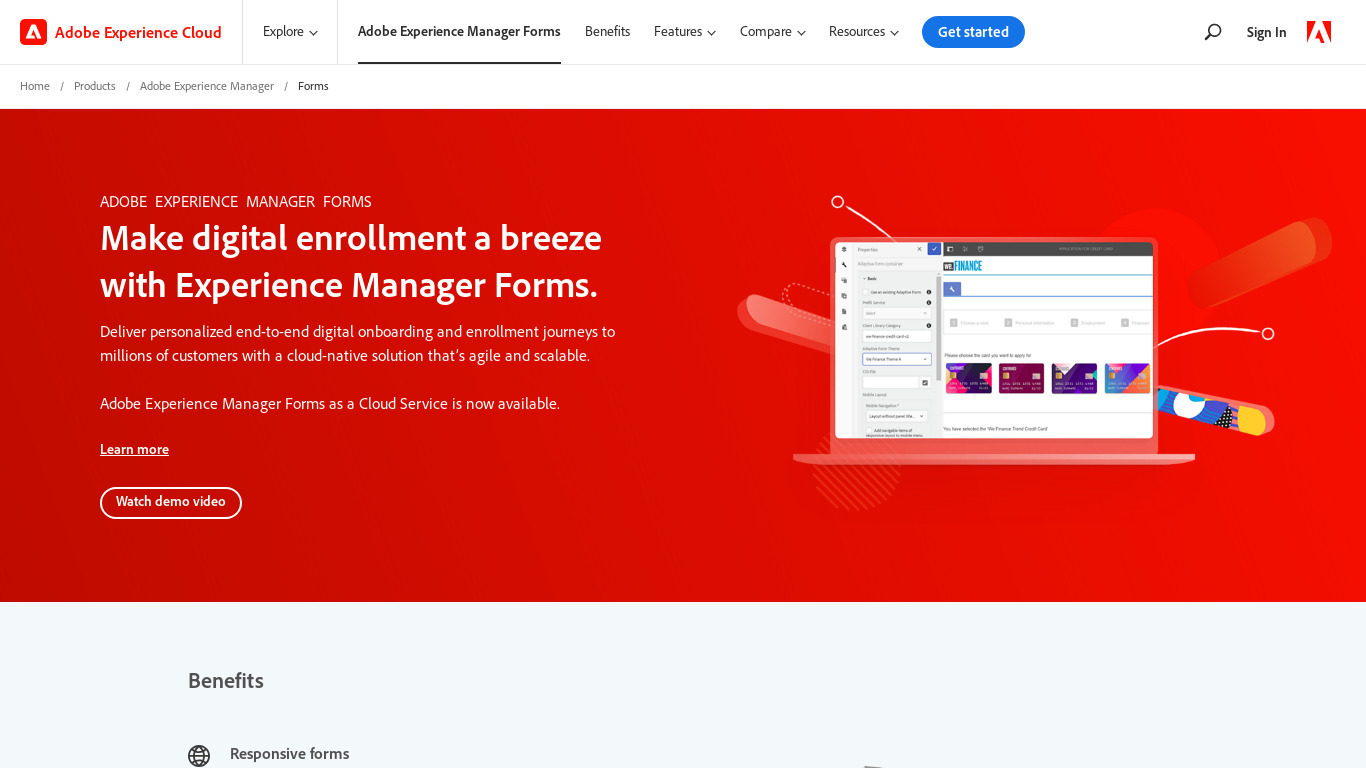 Adobe LiveCycle Landing page
