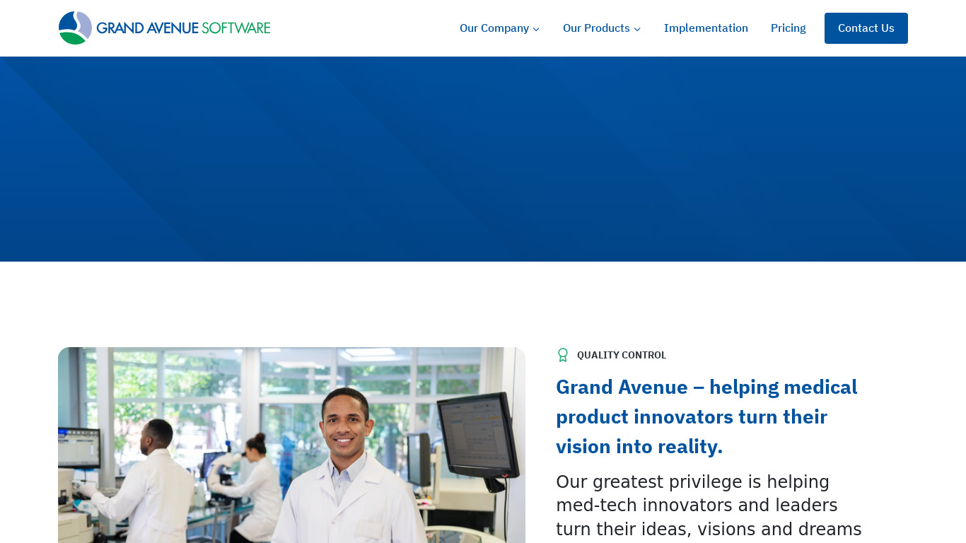 Grand Avenue Software Landing page