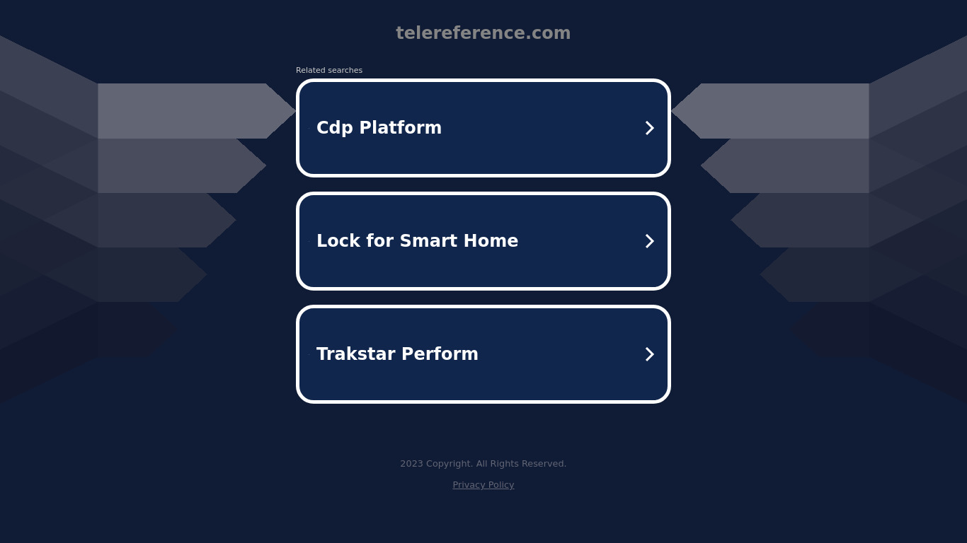 TeleReference Landing page