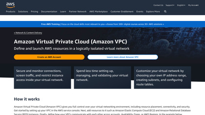 Amazon VPC screenshot