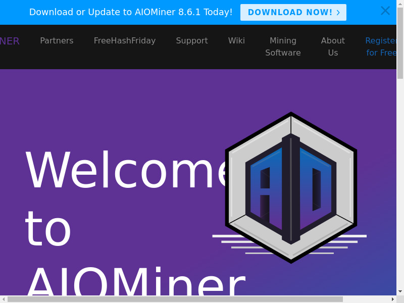 AIOMiner Landing page
