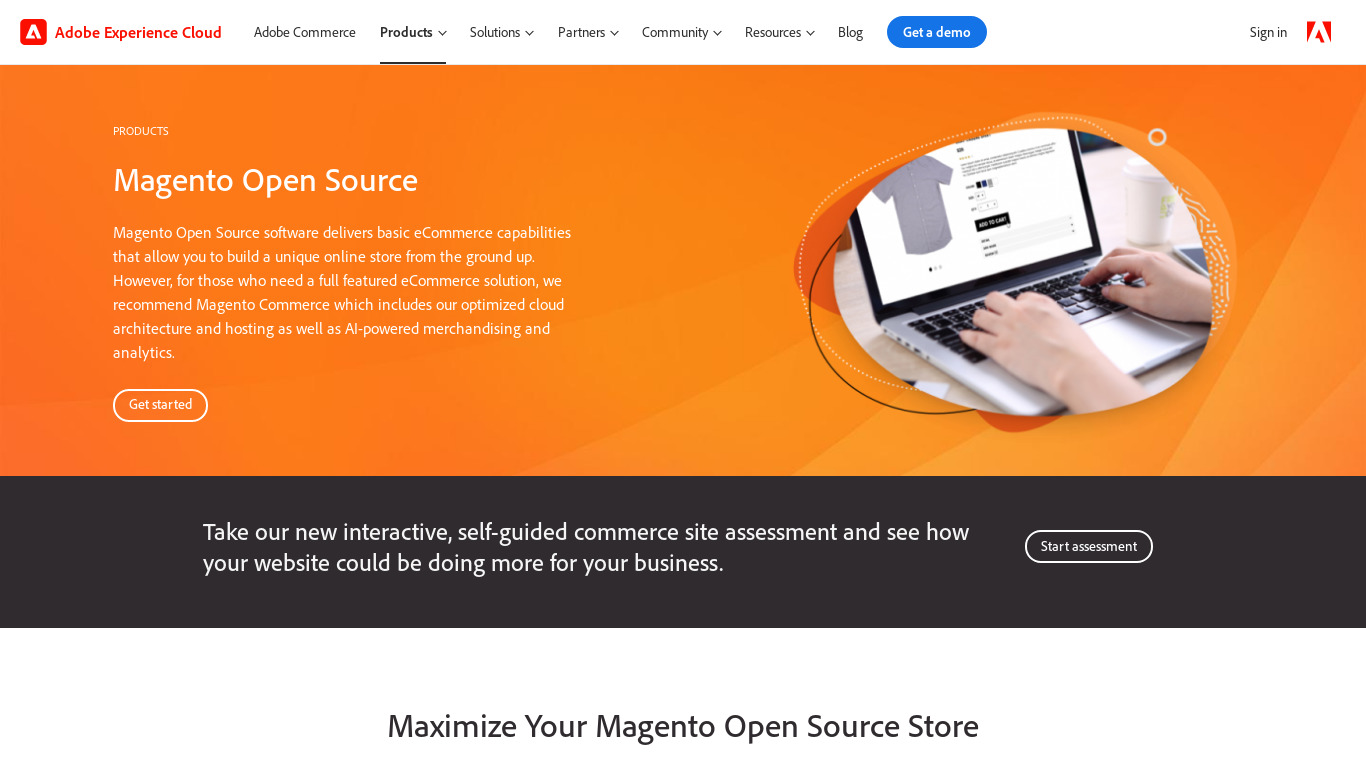 Magento Open Source Landing page