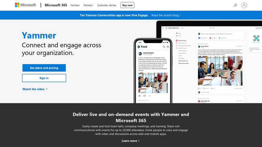 Microsoft Yammer Landing Page