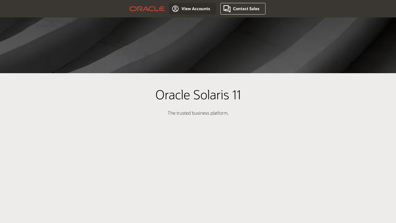 Oracle Solaris Landing page
