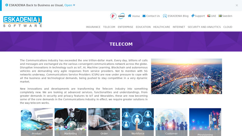 ESKADENIA Telecom Landing Page