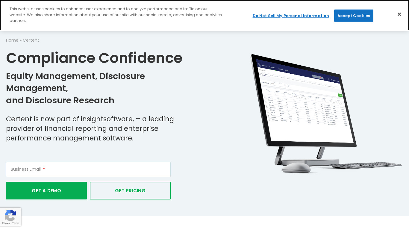 Certent Disclosure Management Landing page