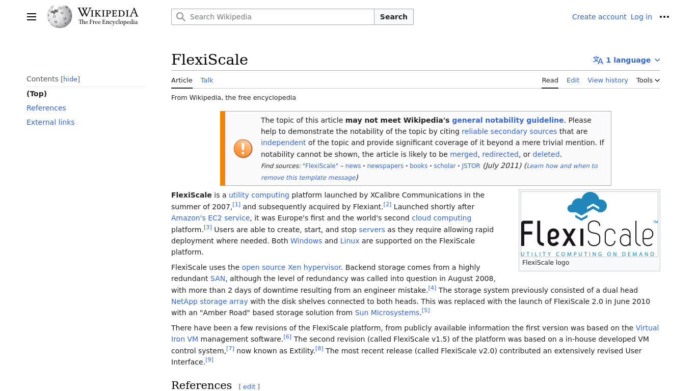 Flexiscale Landing page