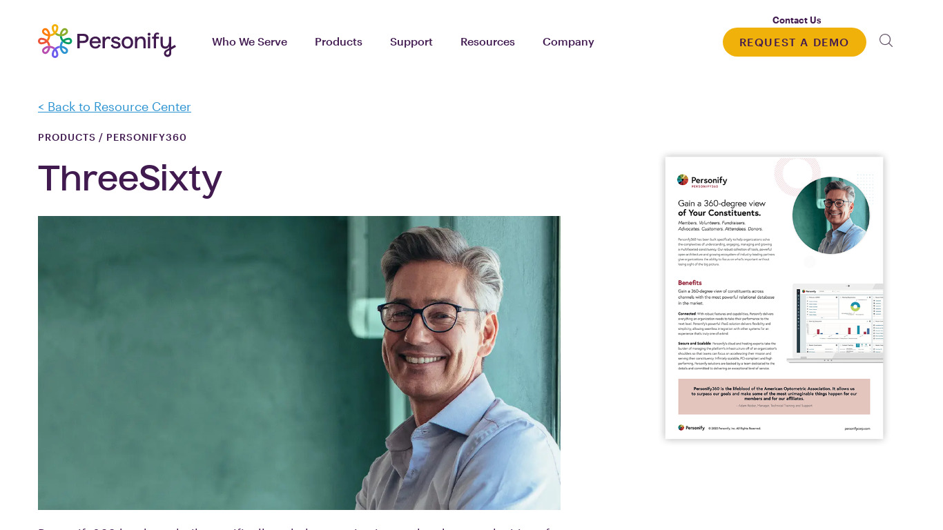 Personify360 Landing page