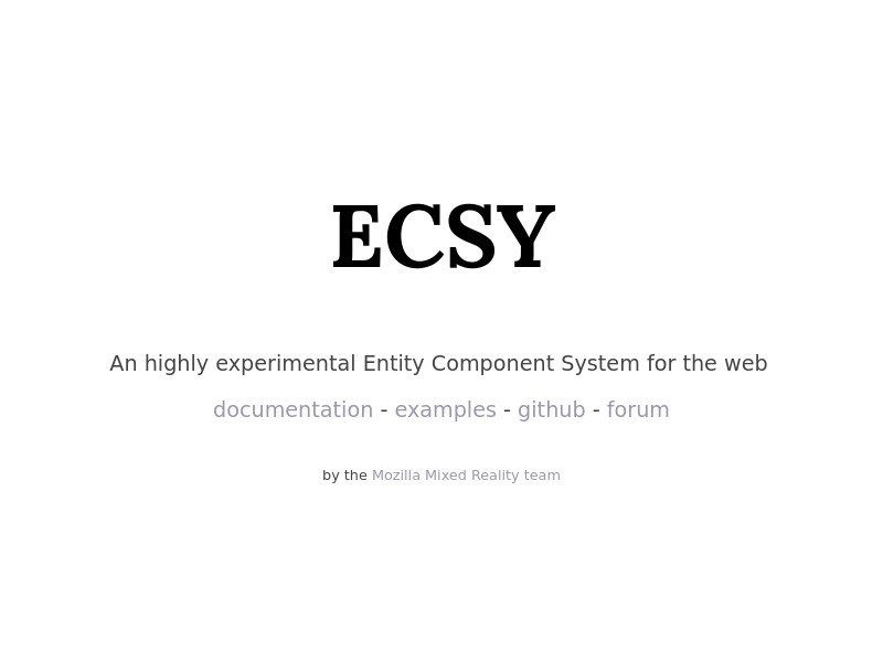 ECSY.io Landing page