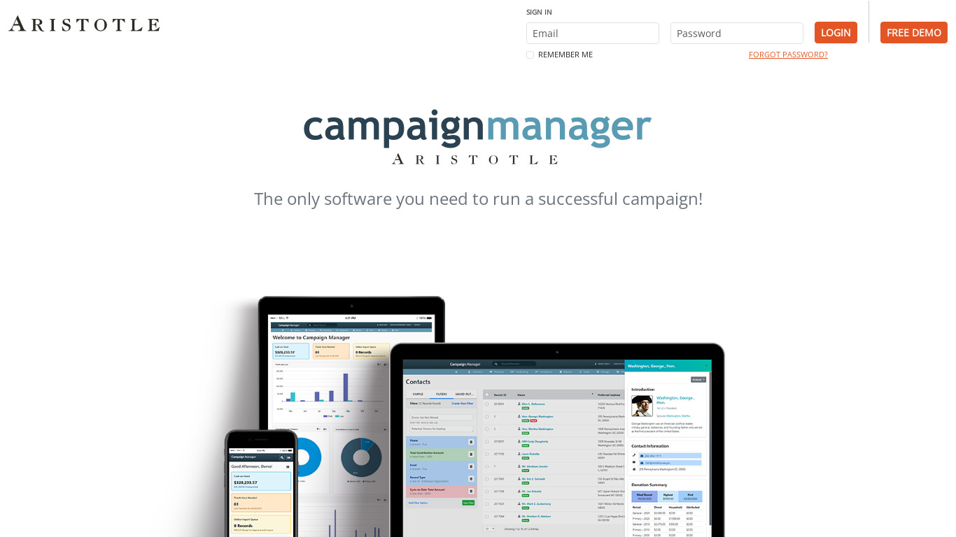 Campaign Manager Landing page