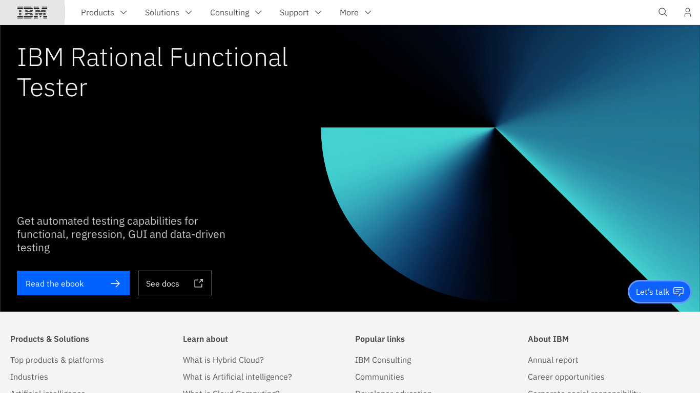 IBM Rational Functional Tester Landing page